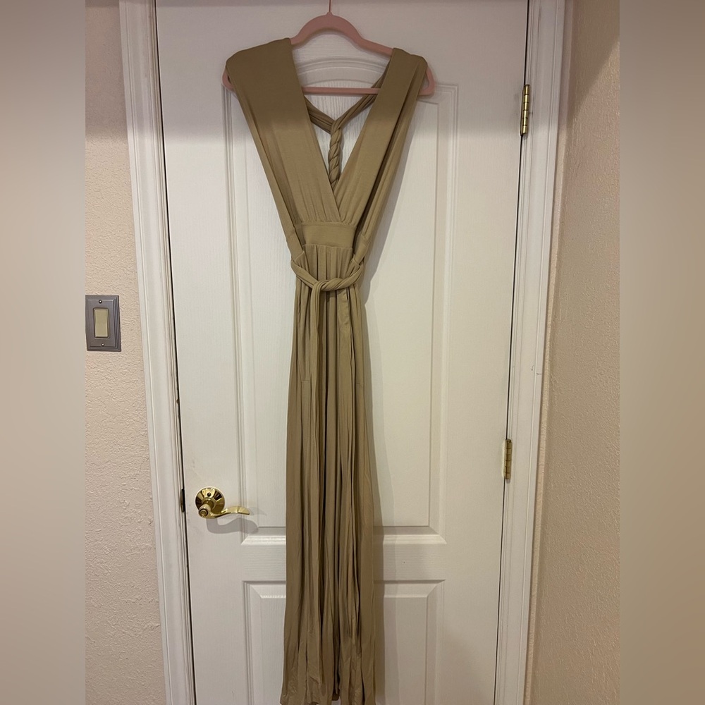 NWT Free People Dani Convertible Open-Back One-Piece Jumpsuit Beige Small NEW - Picture 5 of 7
